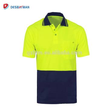 Oi Vis Tradicional Longo / Manga Curta Polo T-shirt Respirável Segurança Workwear